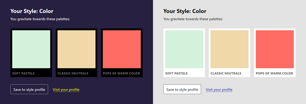 the background of the color palettes render in black when a dark high contrast theme is used, and are rendered in white on a lighter theme.